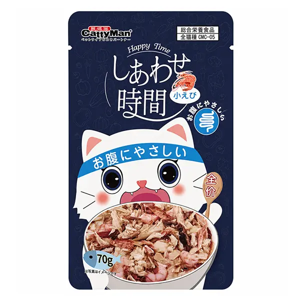 Беззерновий вологий корм для котів CattyMan Happy Time Digestive Health з тунцем і креветками, 70 г