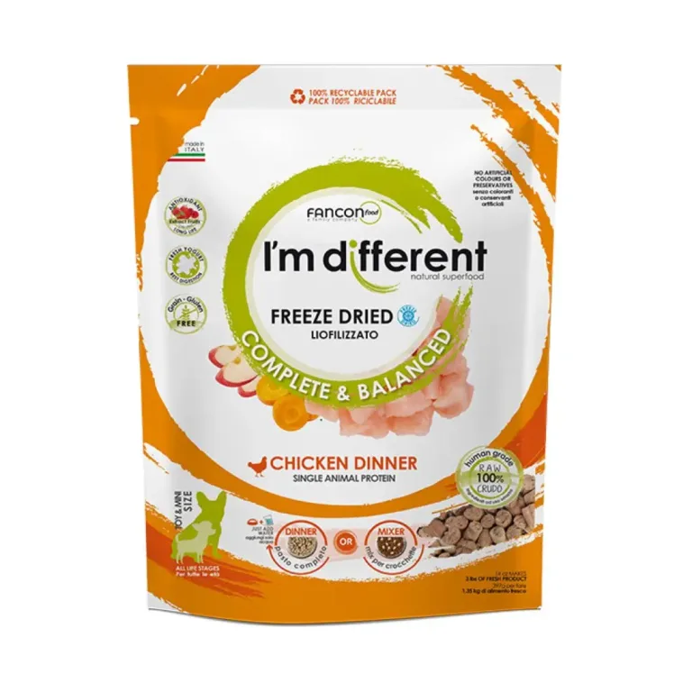Сублімований монопротеїновий корм для собак I'm Different з куркою, 156 г