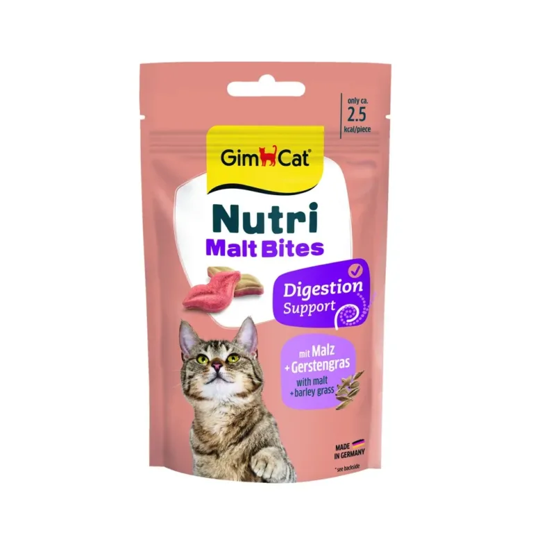 Ласощі GimCat Nutri Malt Bites для виведення шерсті для котів, 40 г