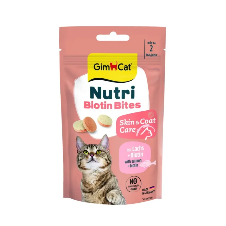 Ласощі GimCat Nutri Biotin Bites для шерсті та шкіри котів, 40 г
