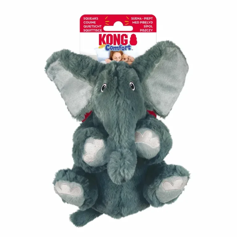 М'яка іграшка для собак KONG Comfort Kiddos Elephant слоненя з пискавкою, XS