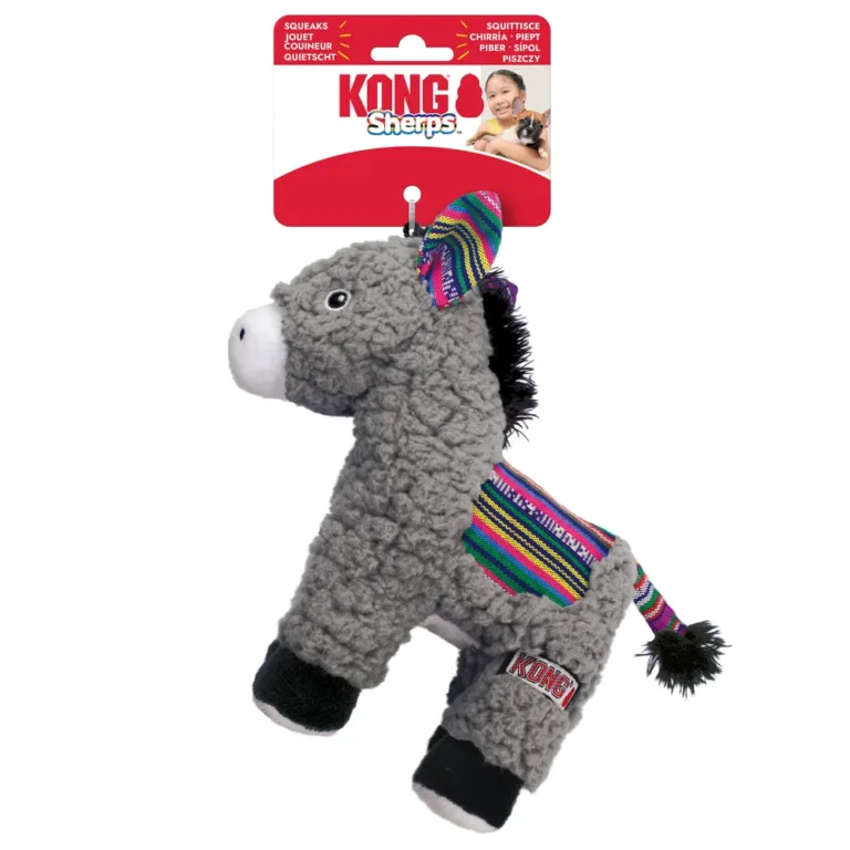 М'яка іграшка для собак KONG Sherps Donkey віслюк з пискавкою, M