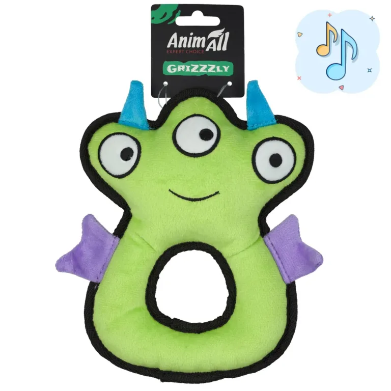 Іграшка для собак AnimAll GrizZzly Циклоп, з пискавкою, 23×19×5 см, зелена