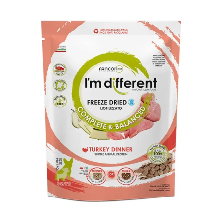 Сублімований монопротеїновий корм для собак I'm Different з індичкою, 156 г
