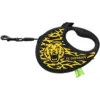 Повідець-рулетка для собак Waudog R-leash з контейнером для пакетів, малюнок ФК Чернігів, жовтий, світловідбивна стрічка