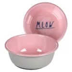 Кругла емальована миска для котів Flamingo Nell Round
