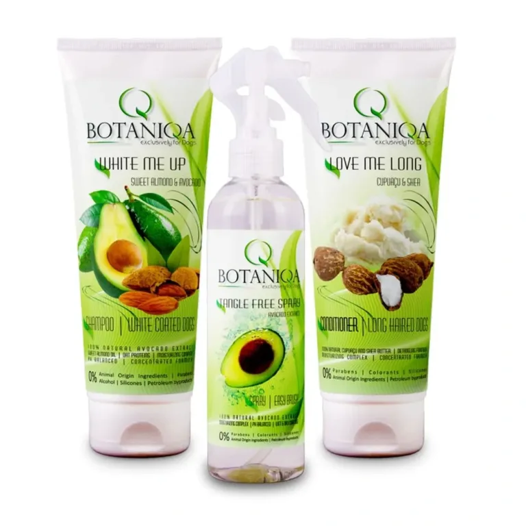 Набір догляду для собак з білою та світлою шерстю Botaniqa White and Light Coated Dog Care Set, 3×250 мл