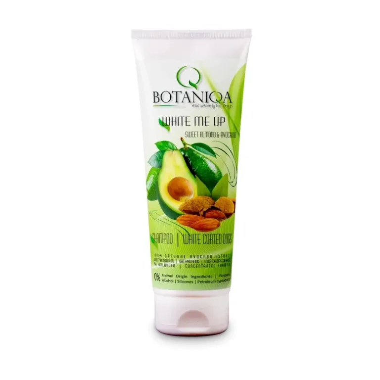 Шампунь для білих і світлих собак Botaniqa White Me Up Sweet Almond & Avocado, концентрат 1:5
