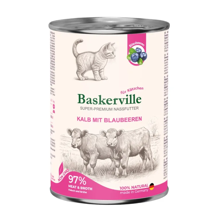 Вологий корм Baskerville з телятиною для кошенят, 400 г