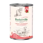 Вологий корм для чутливих і літніх котів Baskerville з ягням, журавлиною і котячою травою, 400 г