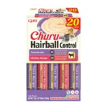 Ласощі INABA CIAO Churu Hairball Control вершковий мус з куркою та тунцем для котів, 20 шт по 14 г