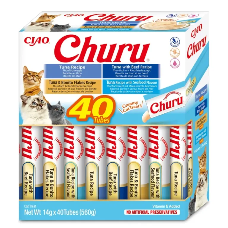 Ласощі INABA Churu вершковий мус різновиди з тунцем для котів, 40 шт по 14 г