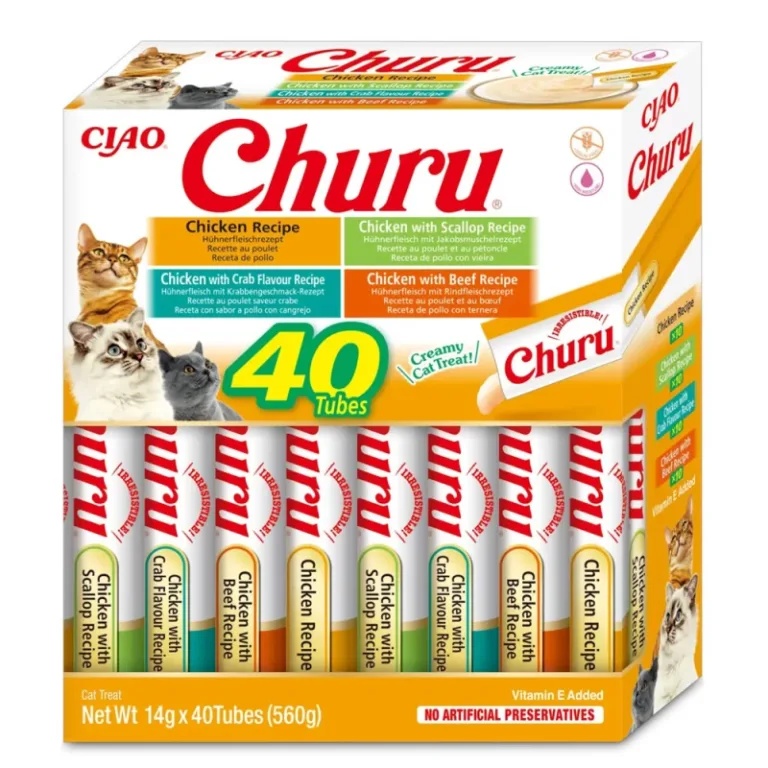 Ласощі INABA Churu вершковий мус різновиди з куркою для котів, 40 шт по 14 г