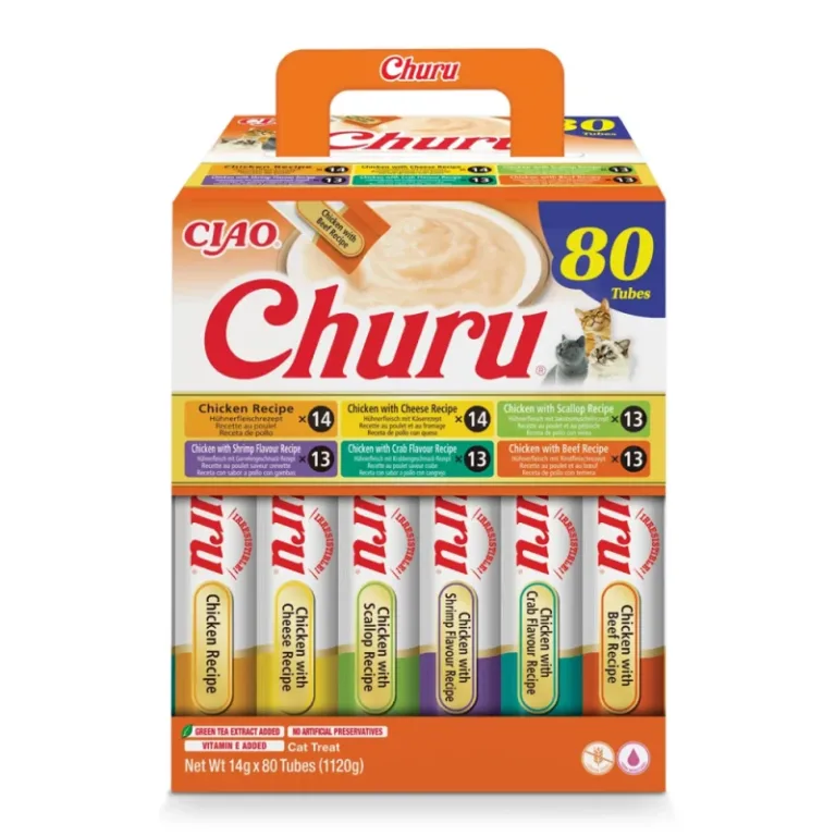 Ласощі INABA Churu вершковий мус різновиди з куркою для котів, 80 шт по 14 г
