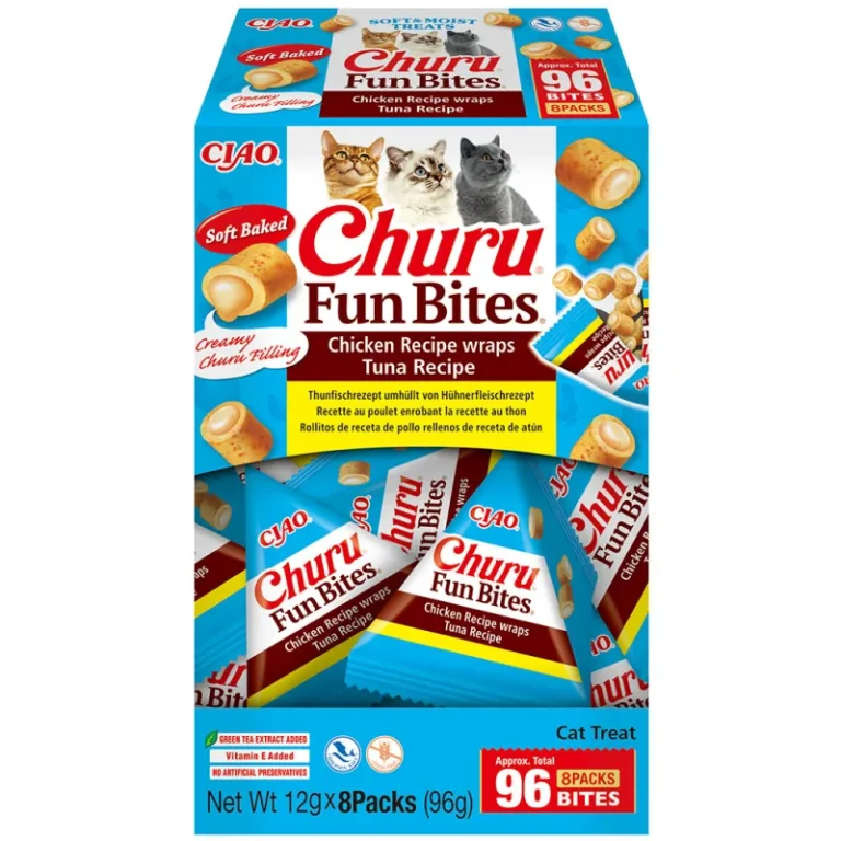 Ласощі INABA Churu Fun Bites рулетики з куркою та тунцем для котів, 8 шт по 12 г
