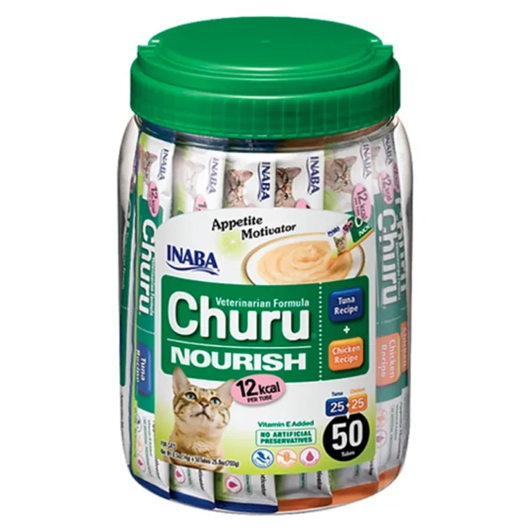 Ласощі INABA Churu Nourish вершковий мус з куркою та тунцем для котів, 50 шт по 14 г