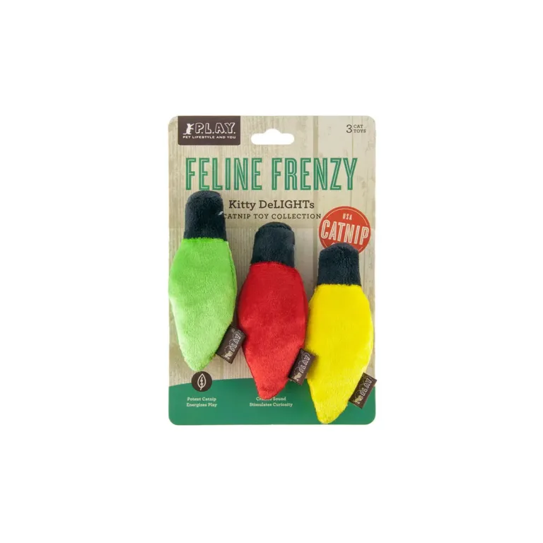 Набір іграшок для котів P.L.A.Y. Feline Frenzy «Різдвяні вогні», 3 шт