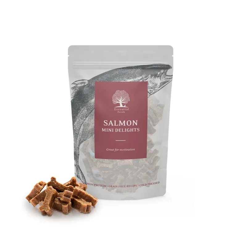Essential Salmon Mini Delights — напіввологі ласощі для собак, лосось, 100 г
