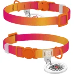 Нашийник для котів Waucat Nylon Recycled з QR-паспортом, градієнт, безпечна пряжка, XS, 20–30 см, 10 мм