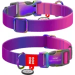 Нашийник для собак Waudog Nylon Recycled з QR-паспортом, градієнт, фіолетовий