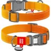 Нашийник для собак Waudog Nylon Mono нейлоновий з QR-паспортом, світловідбивний, пластиковий фастекс, помаранчевий