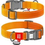 Нашийник для собак Waudog Nylon Mono нейлоновий з QR-паспортом, світловідбивний, пластиковий фастекс, помаранчевий