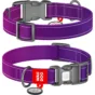 Нашийник WAUDOG Nylon Mono з QR-паспортом, фіолетовий