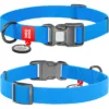Нашийник для собак Waudog Waterproof водостійкий з QR-паспортом, пластикова пряжка-фастекс, блакитний