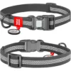 Нашийник для собак Waudog Waterproof водостійкий світловідбивний з QR-паспортом, пластикова пряжка-фастекс, сірий