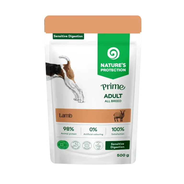 Вологий корм Nature's Protection Prime Sensitive Digestion з ягням для собак, 500 г