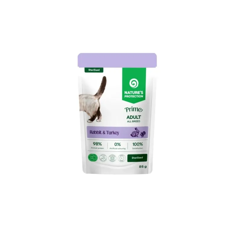 Вологий корм Nature's Protection Prime Sterilised з кроликом та індичкою для котів