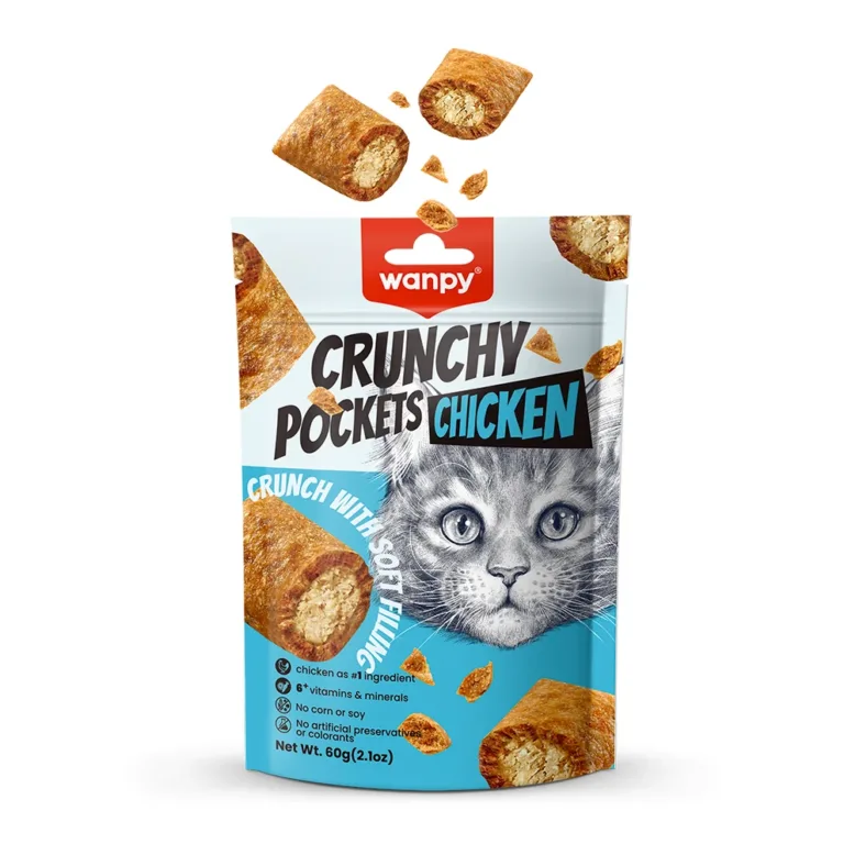 Хрусткі ласощі для котів Wanpy Crunchy Pockets з куркою, 70 г
