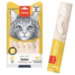 Рідкі ласощі Wanpy Creamy Lickable Treats Senior з куркою та печінкою для літніх котів, 5 стіків по 14 г