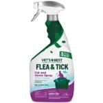 Спрей Vet's Best Flea & Tick Home Cotton Spice (гвоздика і бавовна) від бліх і кліщів для котів і дому, 945 мл