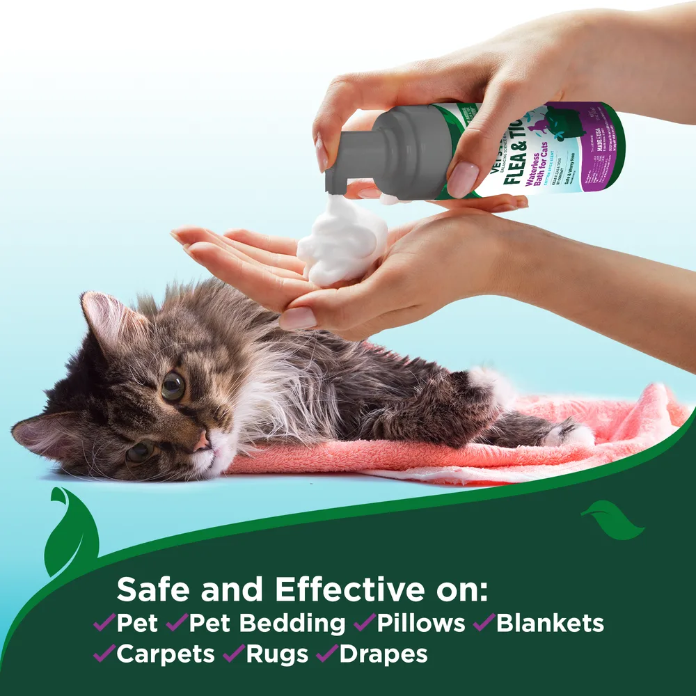 Піна Vet’s Best Flea & Tick Waterless Bath Cotton Spice від бліх і кліщів для котів, 150 мл