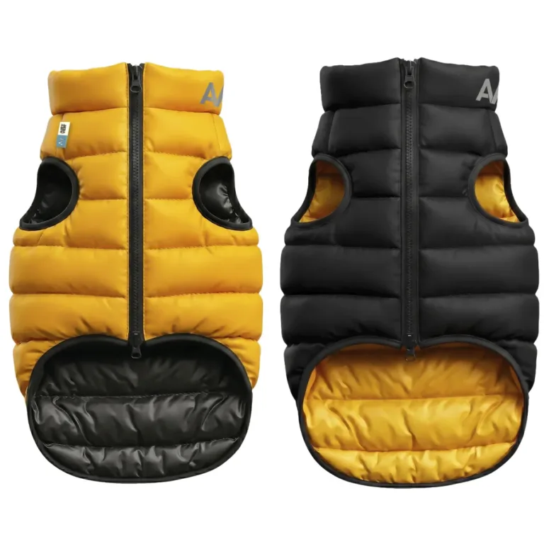 Курточка AiryVest двостороння жовто-чорна для собак