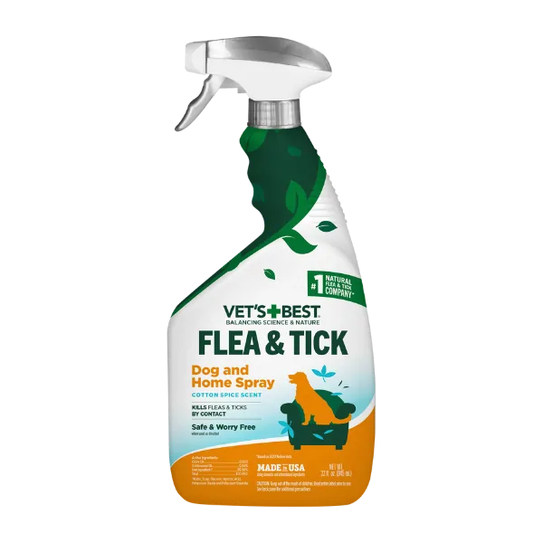 Спрей Vet's Best Flea & Tick Home Cotton Spice (гвоздика і бавовна) від бліх і кліщів для собак і дому, 945 мл
