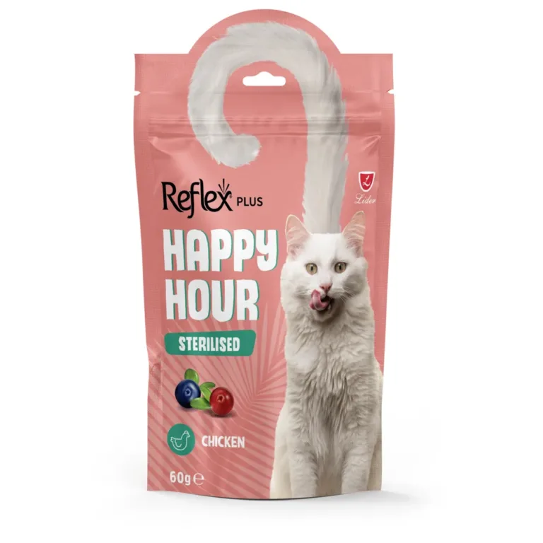 Ласощі Reflex Plus Happy Hour для стерилізованих котів з куркою, лохиною та журавлиною, 60 г