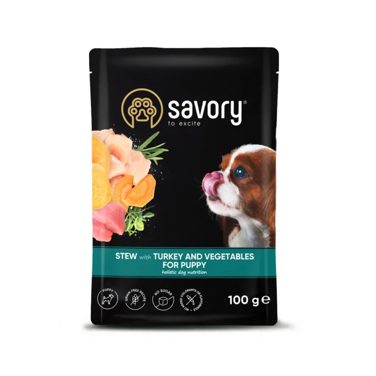 Вологий корм Savory Stew рагу з індичкою та овочами для цуценят, 100 г