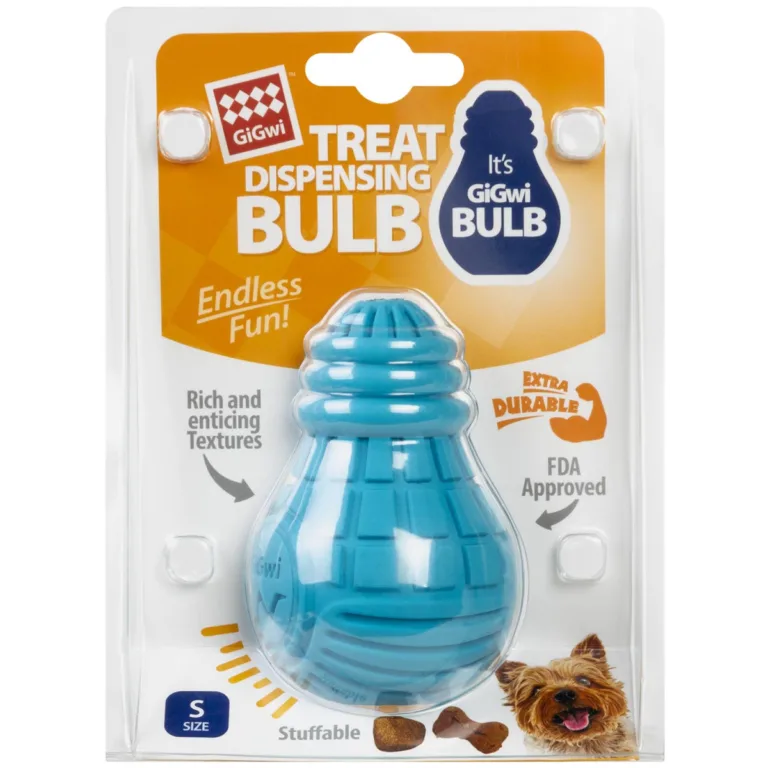 Іграшка для собак Лампочка гумова GiGwi Bulb Rubber, гума, S, блакитна