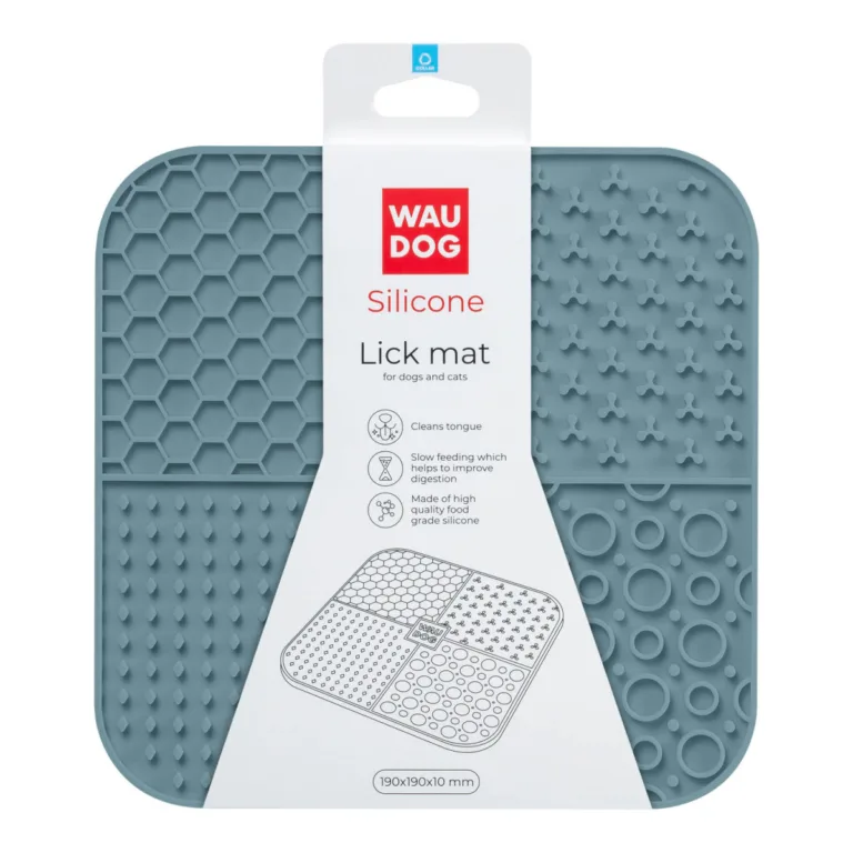 Килимок для злизування WAUDOG Silicone сірий 190х190х10 мм для собак і котів