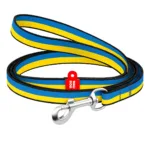 Повідець для котів та дрібних порід собак нейлоновий WAUDOG Nylon, малюнок "Colors of freedom"