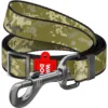 Повідець для собак нейлоновий WAUDOG Nylon, малюнок “Мілітарі”, регульований, 152-183 см