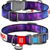Нашийник для собак нейлоновий WAUDOG Nylon з QR-паспортом, малюнок «NASA21», пластиковий фастекс