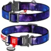 Нашийник для собак нейлоновий WAUDOG Nylon з QR-паспортом, малюнок «NASA 21», металевий фастекс