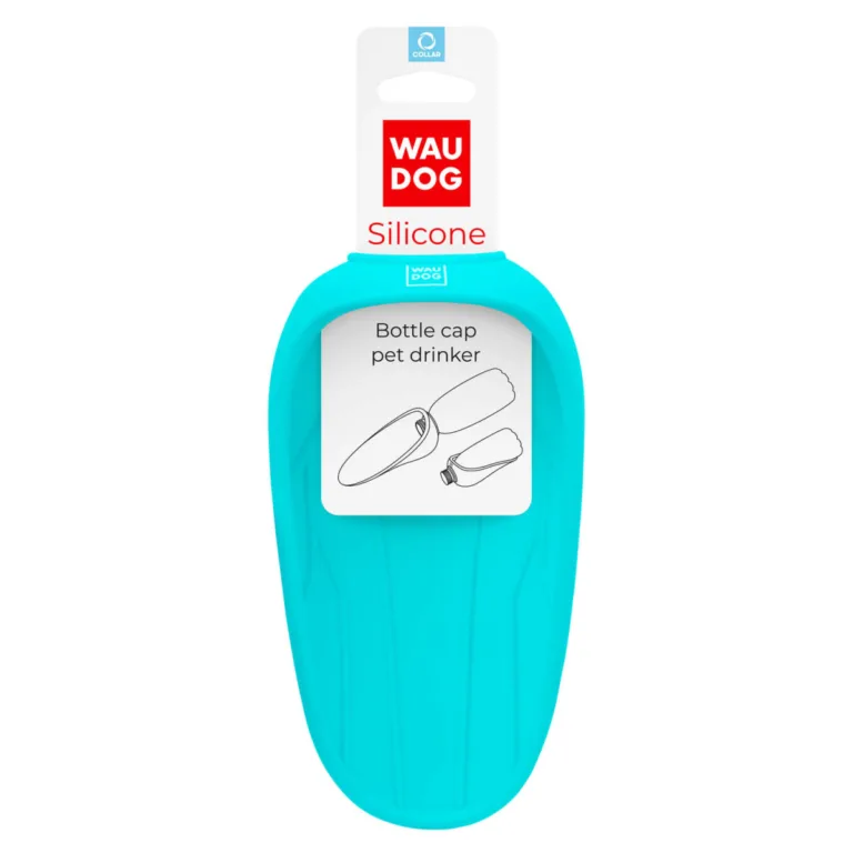 Поїлка-насадка на пляшку WAUDOG Silicone блакитна 165х90 мм для собак