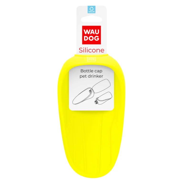 Поїлка-насадка на пляшку WAUDOG Silicone жовта 165х90 мм для собак