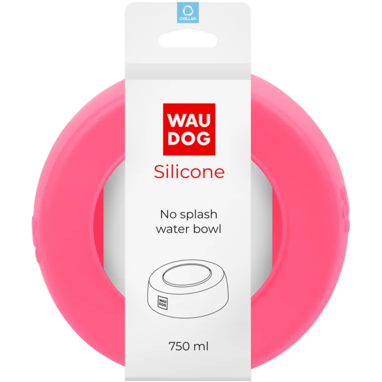 Миска-непроливайка WAUDOG Silicone рожева 750 мл для собак і котів