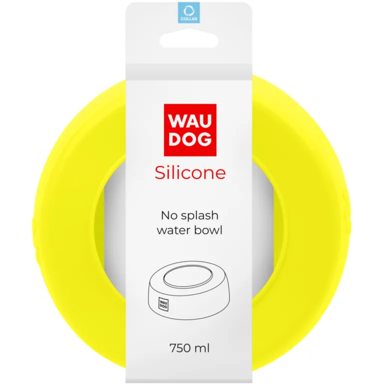 Миска-непроливайка WAUDOG Silicone жовта 750 мл для собак і котів