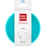 Миска WAUDOG Silicone блакитна 250 мл для котів і дрібних порід собак